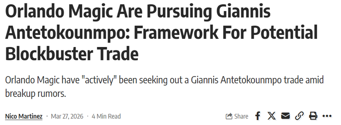 字母哥与雄鹿矛盾激化 交易传闻浮现 魔术成潜在